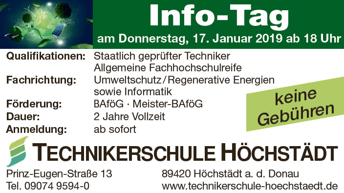 Informationstag an Technikerschule Höchstädt
